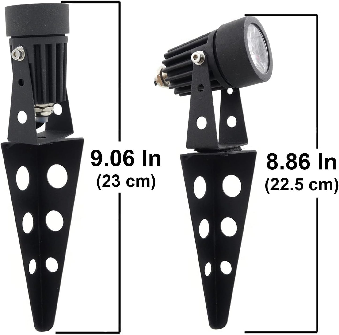 4-Spotlight Mini 50X Solar-Powered LED Spotlight (Cool White LED), Black Finish, Outdoor Garden Yard Landscape Downlight