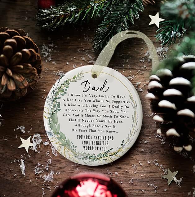 Dad Ornaments 2025 Father Ohday Best Dad Ever Gift Father Day Dournament Dad Christmas Ornament for Father from Son&Daughter Forever Ornament Father's Day Dad's Birthday (2.9"
