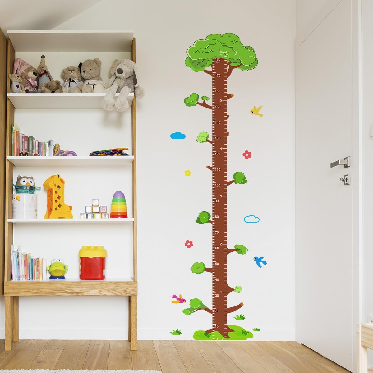 Tree Self-adheve Vinyl Nursery Wall Decal Baby Growth Chart Sticker for Bedroom Play Room