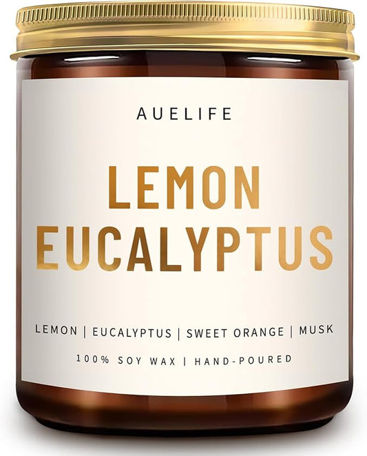 Scented Candles for Home - Lemon Eucalyptus Candle | Aromatherapy Candle Gift for Women & Men, Soy Candles for Home Scented - 7oz, Soy Wax
