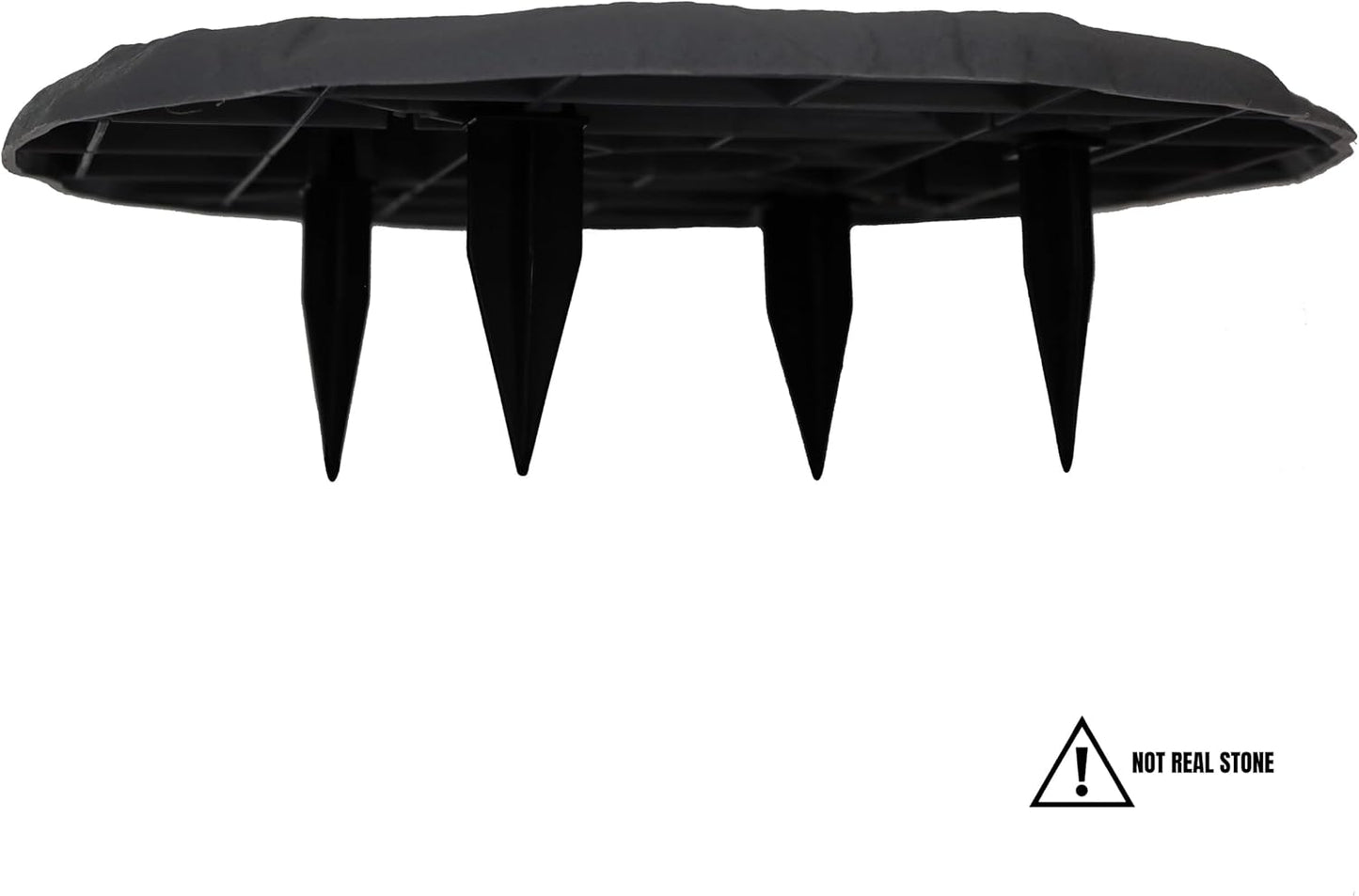 Ei Circular 15.5” Stepping Stones with Ground Stakes - Home or Garden Step Stones for Outdoor Walkway or Pathway Pavers - Resin Material (4, Slate Grey)