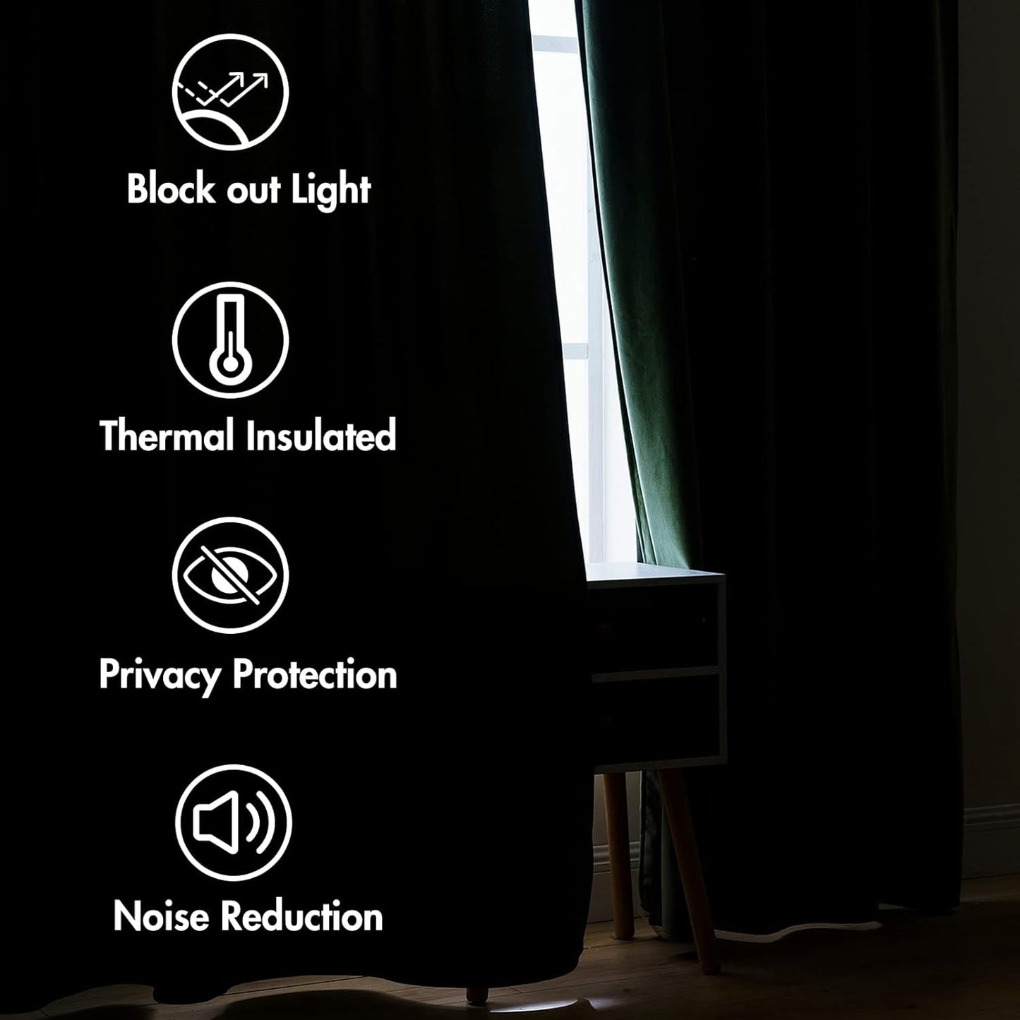 MIULEE Olive Green Velvet Curtains 120 inches 2 Panels - Pinch Pleated Luxury Room Darkening Curtains for Bedroom Living Room Thermal Insulated Super Soft Window Drapes Rod Pocket, W52 x L120 inch