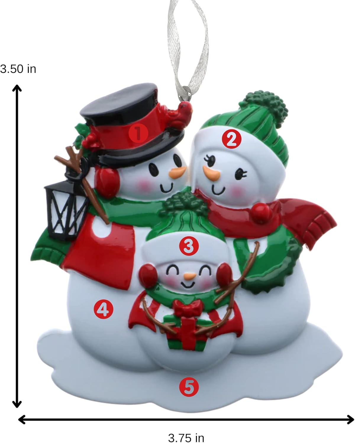 2025 Family Christmas Ornament – Personalized Ornament for Families – Custom Snowman Family Ornament – Holiday Tree Decoration Keepsake Gift (Family of 3)