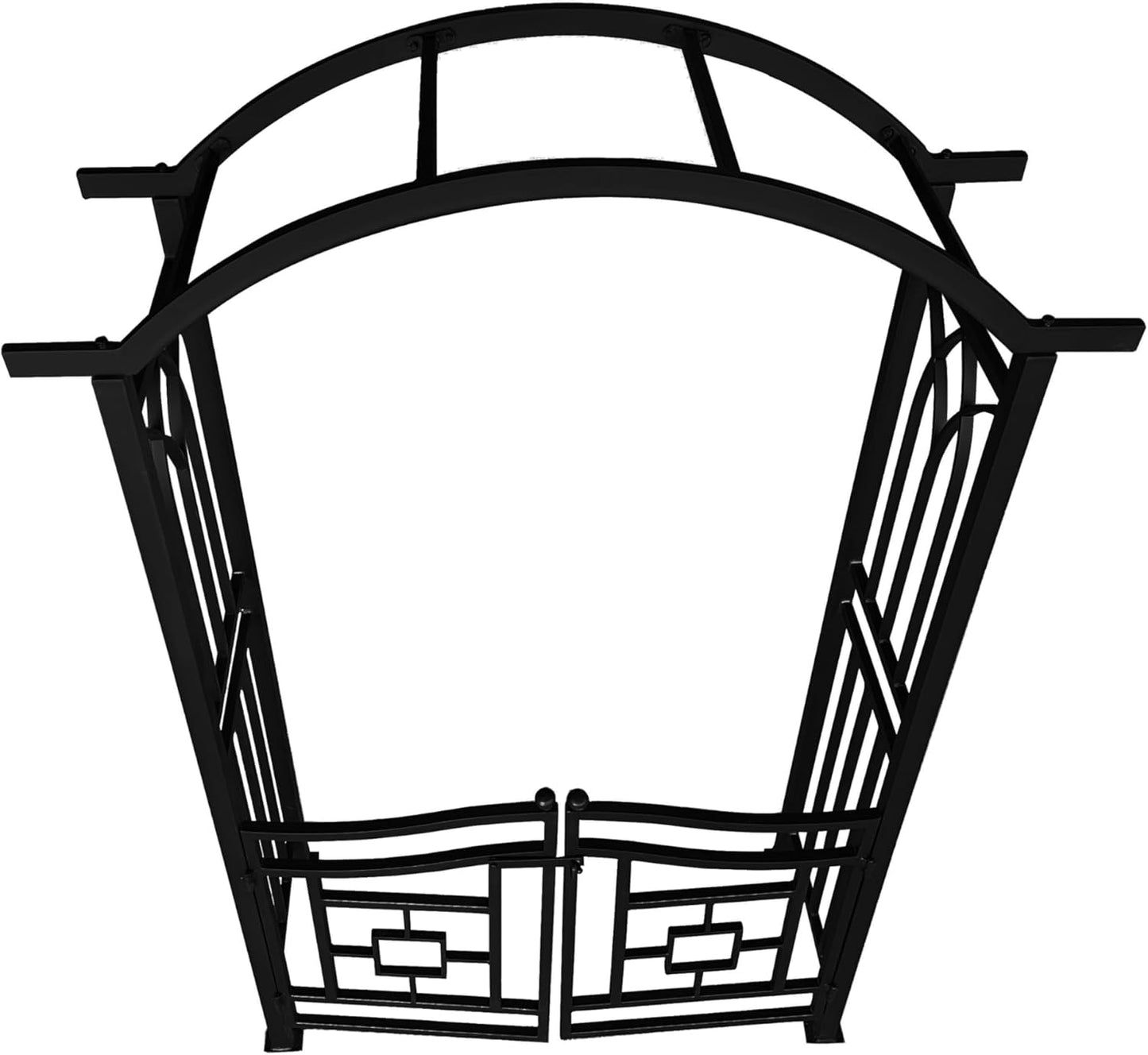 Black Aluminum Garden Arbor Arch with Gate