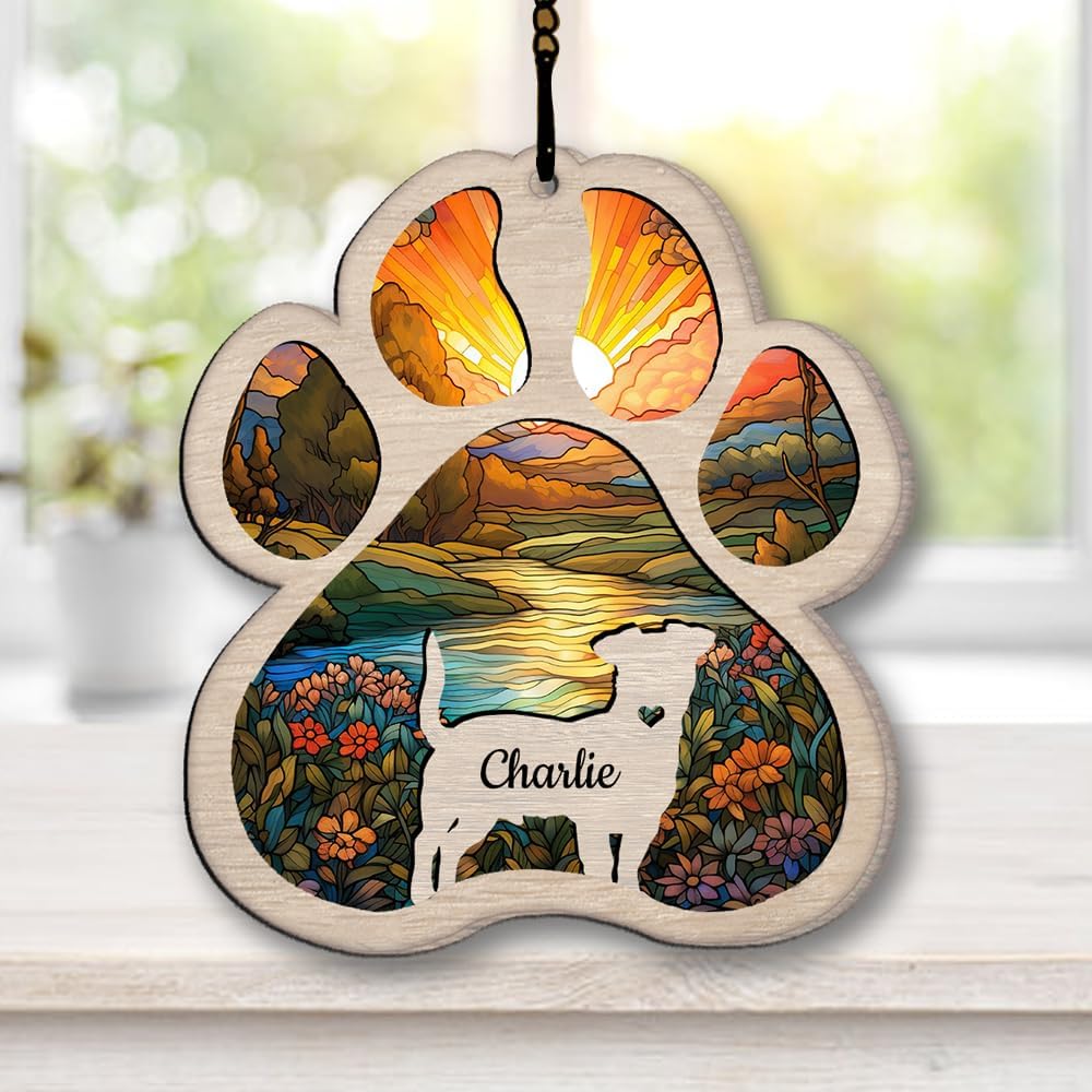 Personalized Shetland Sheepdog Suncatcher Dog Memorial Gifts, Custom Shetland Sheepdog Ornament Christmas Tree, Pet Remembrance Gift, Loss of Dog Sympathy Gift, Pet Loss Suncatcher