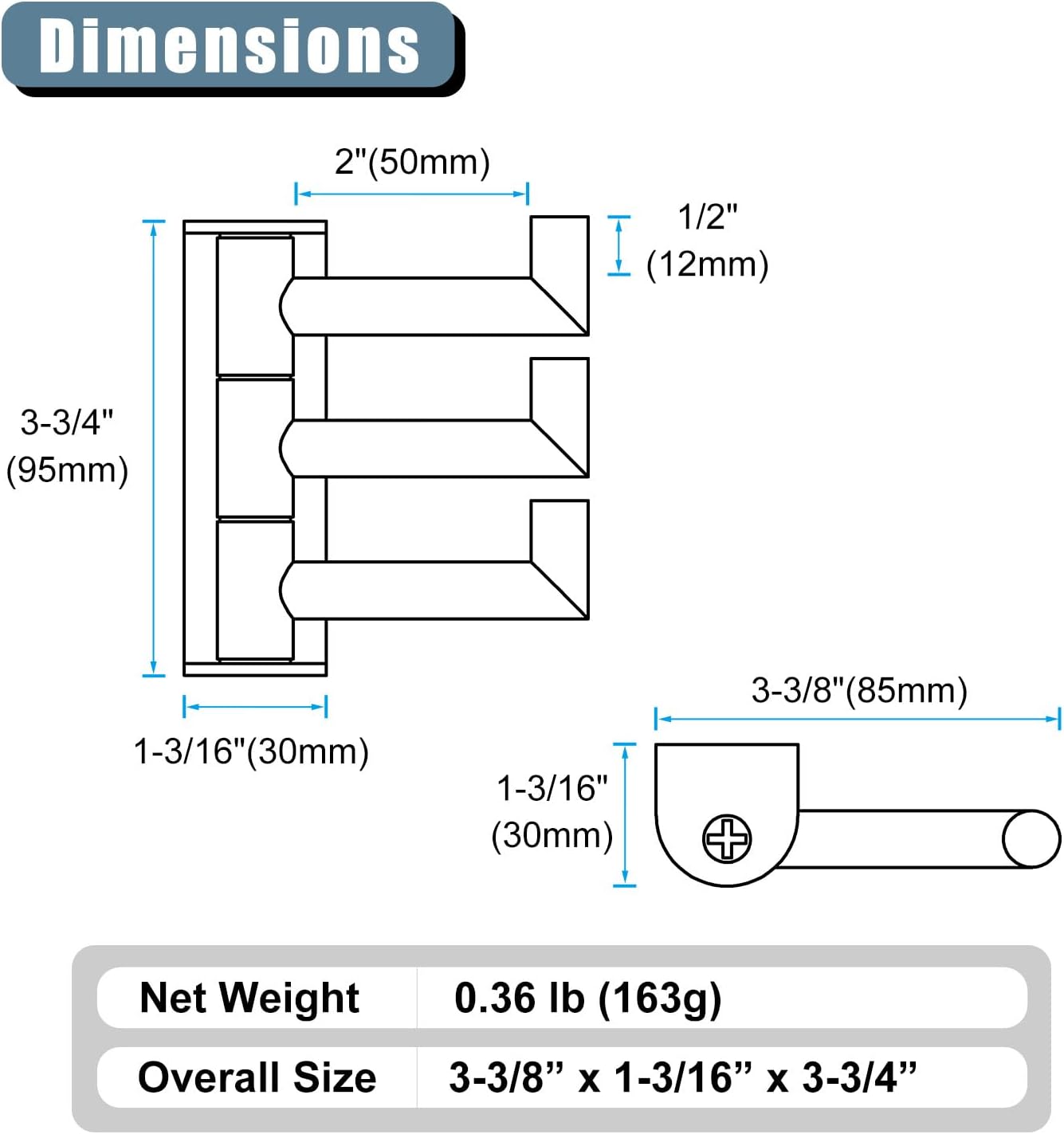 Angle Simple Towel Hook for Bathroom, SUS 304 Stainless Steel Foldable Robe Towel Holder, Wall Coat Hook, Polished Chrome