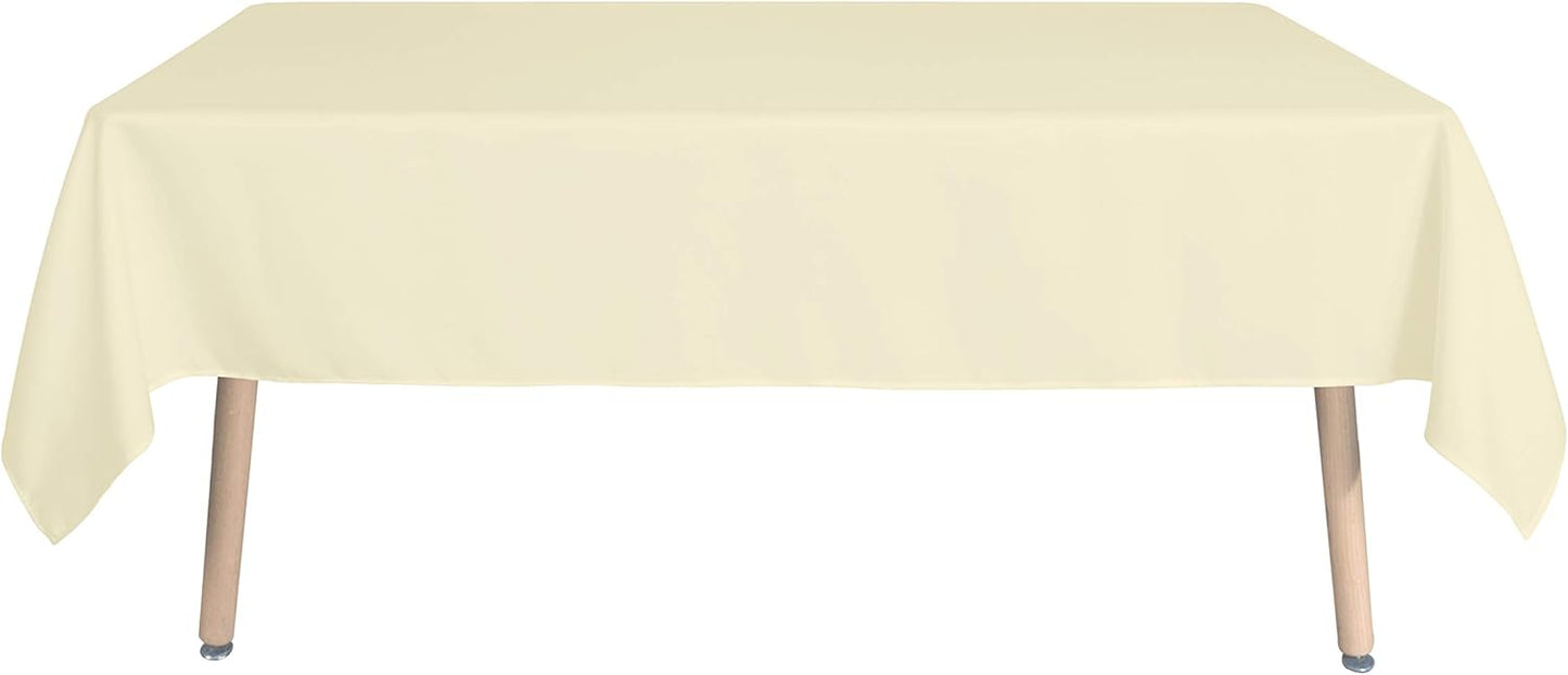 sancua Square Tablecloth - 54 x 54 Inch - Stain and Wrinkle Resistant Washable Polyester Table Cloth, Decorative Fabric Table Cover for Dining Tables, Buffet Parties and Camping, Beige