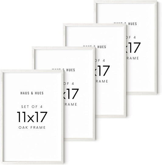 HAUS AND HUES Standalone White Oak Frame Set of 4-11x17