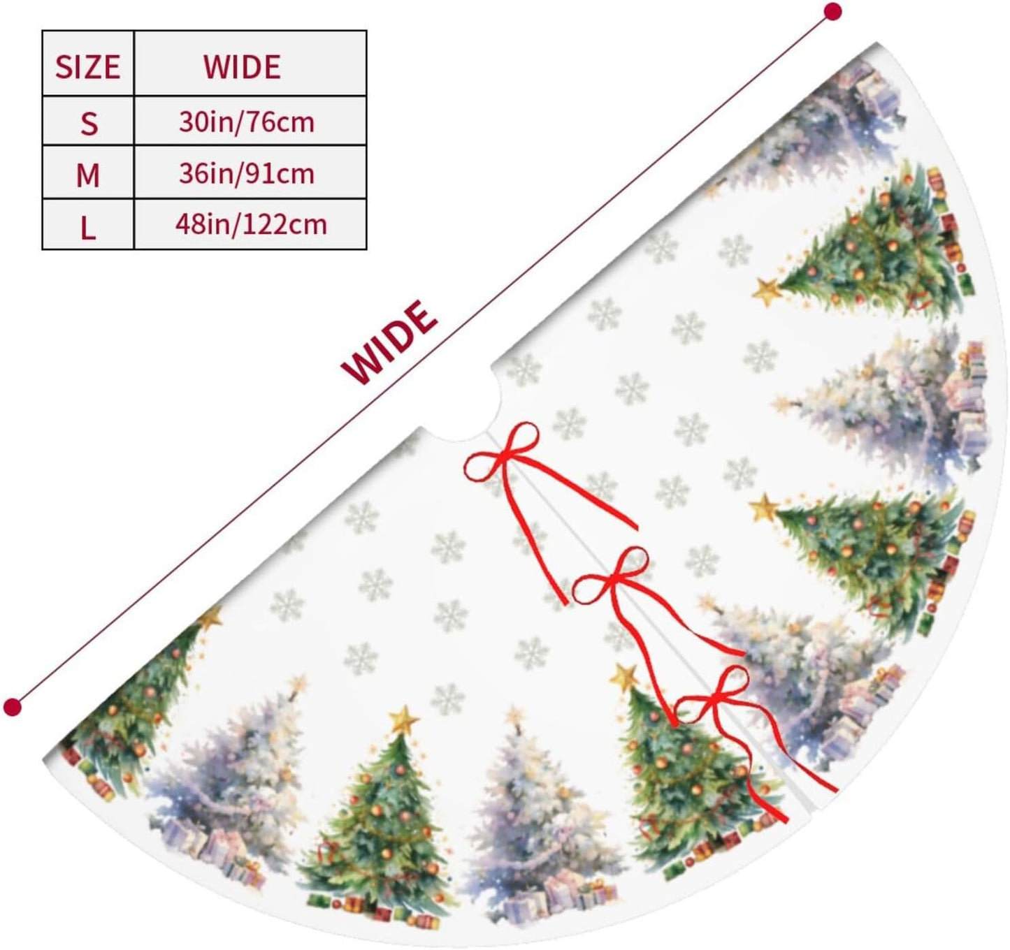 Custom Family Tree Christmas Tree Skirt with Name, Personalized Holiday Xmas Tree Decor Gifts for Party Home, 30" - 48"