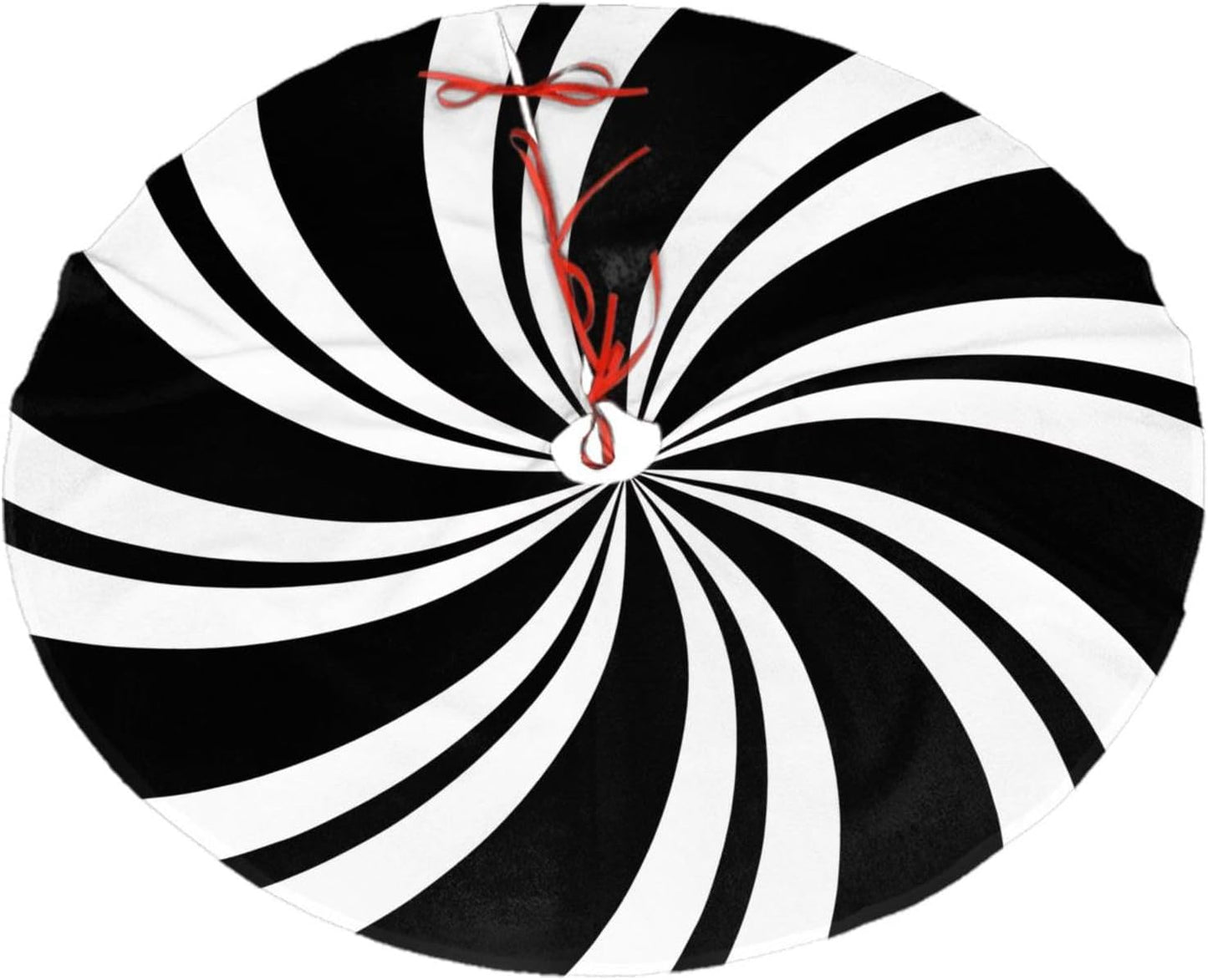 Christmas Tree Skirt,Mint Sugar Double Swirl Candy Black Xmas Tree Skirt Rustic Farmhouse Tree Skirt for Christmas Decor Xmas Holiday Home Party Decorations48