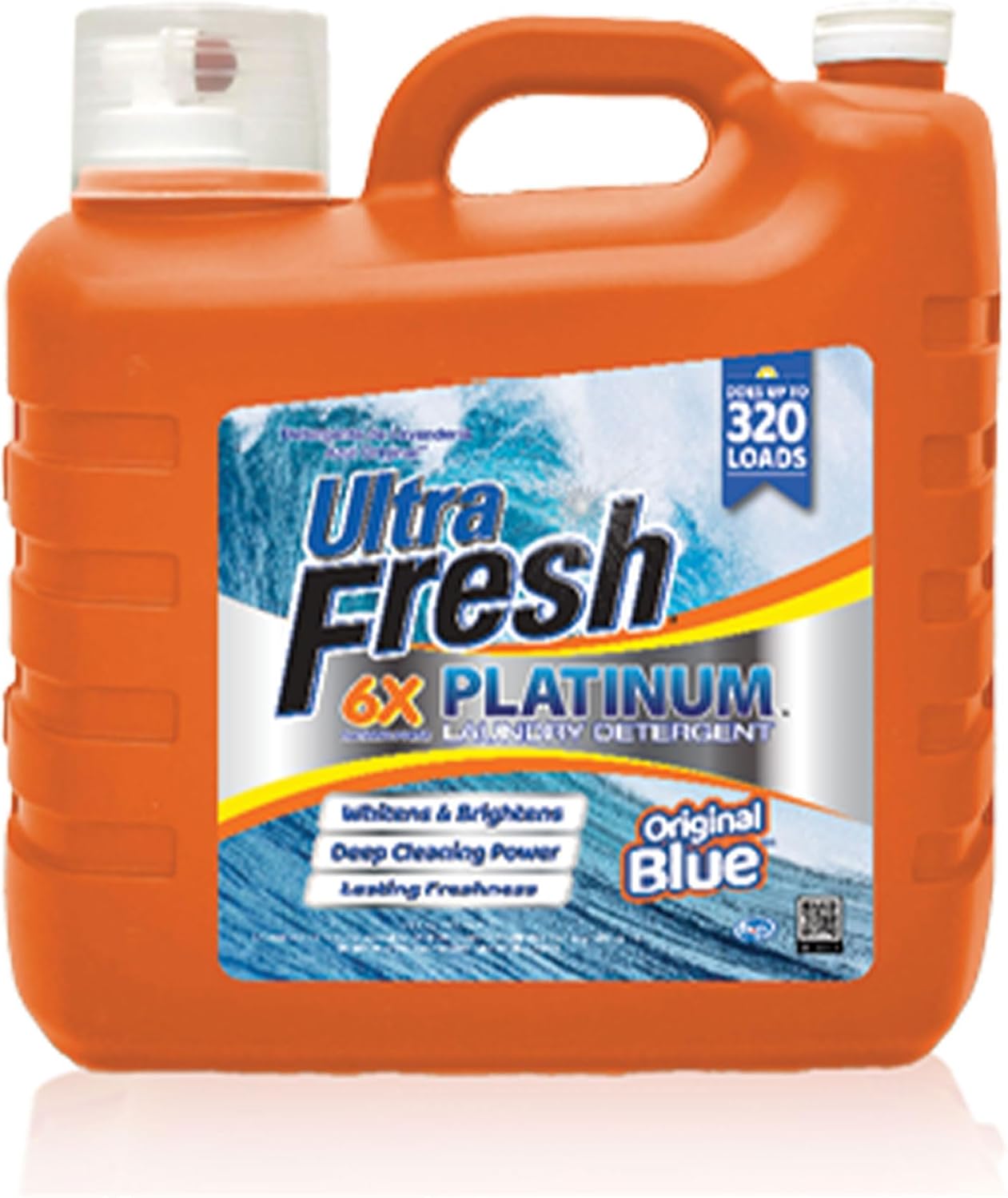 Ultra Fresh 2 x 2.5 Gallon Liquid Laundry Detergent Washing Soap for All Machine Types, 6X Platinum, Up to 640 Loads, Original Blue