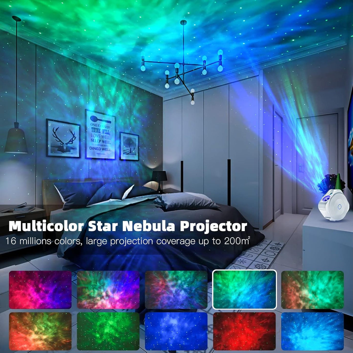 Smart Star Light Galaxy Projector, Home Planetarium Projector, Rotatable Nebula Cloud Stars, DIY Scenes, 24H Timer Modes Starry Projector for Bedroom (Music Control)