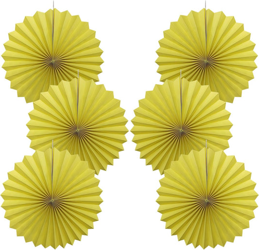 Yellow Party Decorations,Paper Decorations for Party,Lemon Decorations Party Paper Fans Bulk 16in,Anniversary Decorations for Party 30 Color DIY Set （Lemon Yellow）
