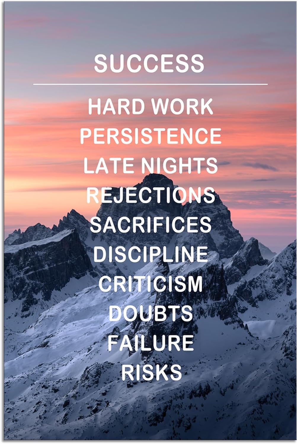 Inspirational Wall Art Inspiring Office Decor Motivational Entrepreneur Quotes Canvas Painting Snow Mountain Pictures Posters and Prints Artwork Modern Painting Living Room Home Decor [12''Wx 18''H]