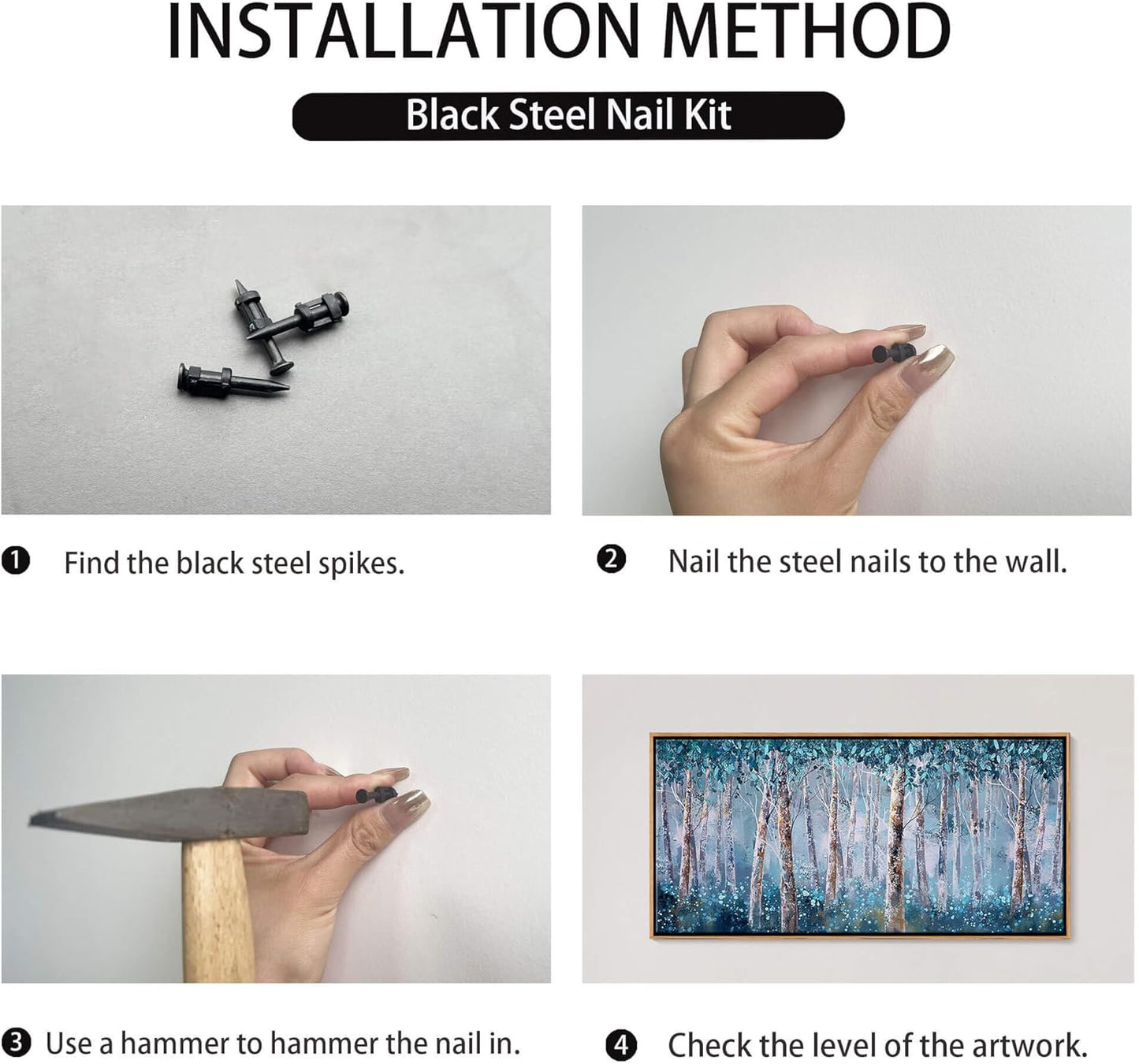 Framed Canvas Wall Art Canvas Prints Pictures for Bedroom Blue Tree Wall Art Painting Nature Landscape Artwork Large Size Picture for Home Office Living Room Bedroom Bathroom Wall Decor 20”x40”