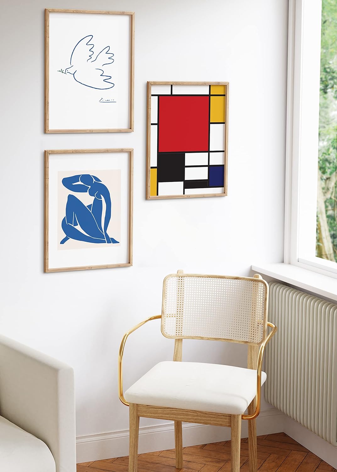 HAUS AND HUES Beige Wood Oak 16x20 Picture Frame, Set of 3 - Modern Wood Wall Art Display - Lightweight 16x20 Frame Set of 3 for Art Prints, Photos, Posters - Ready-to-Hang Vertically & Horizontally