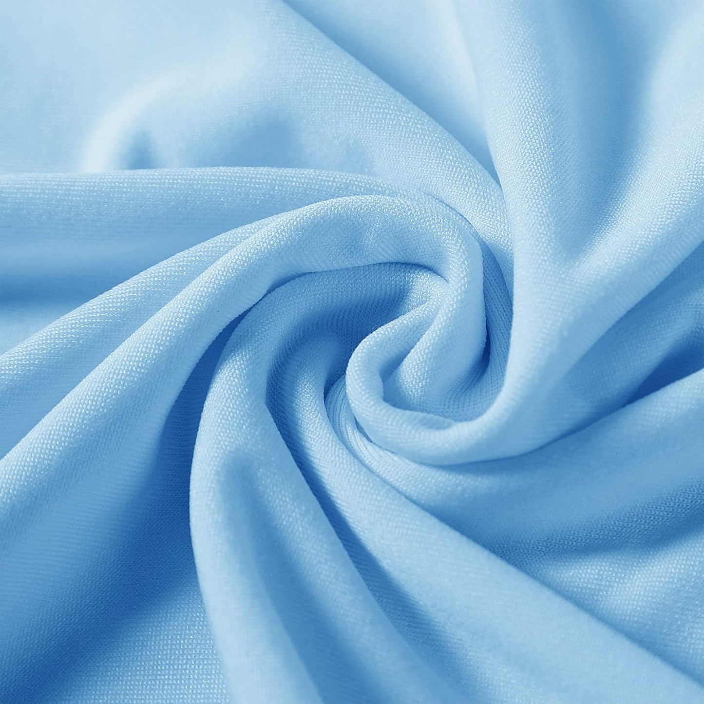 Spandex Chair Covers, 12PCS, Washable Protector for Living Room, Party, Banquet, Wedding, Hotel (Blue Mist)