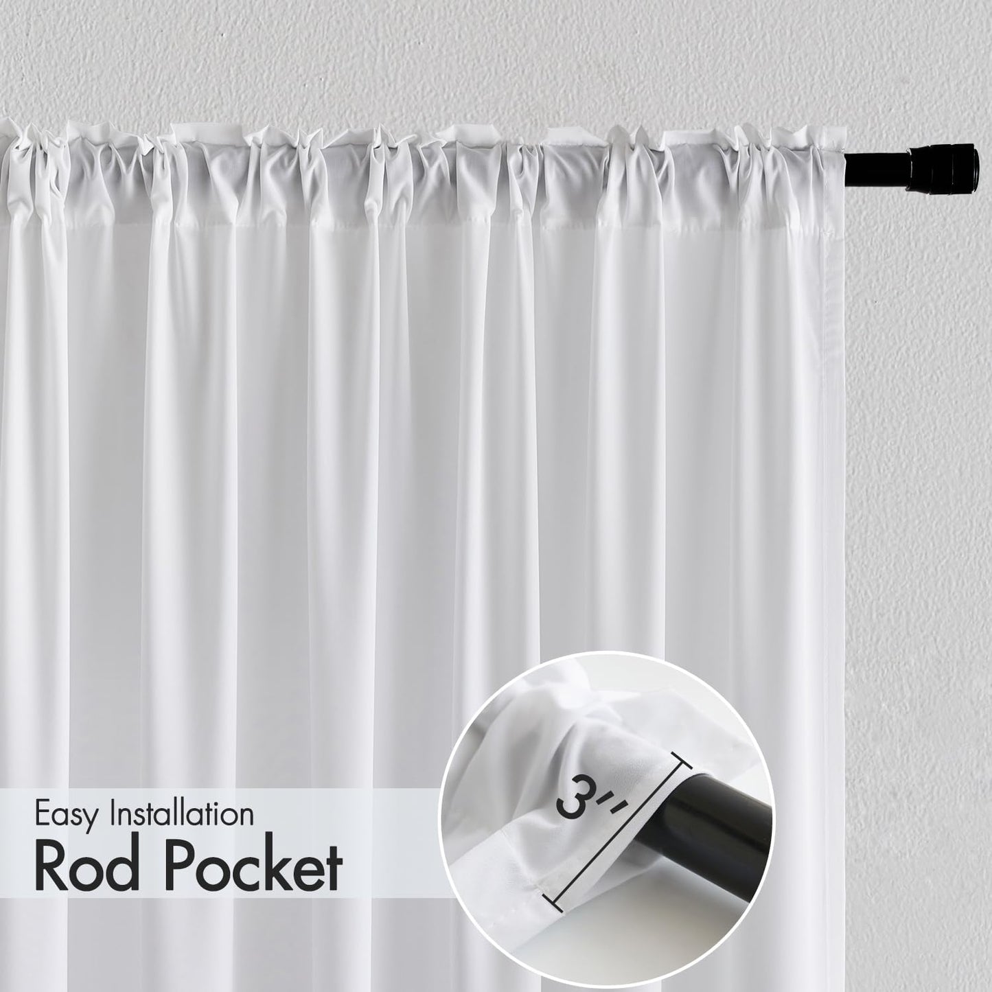 MIULEE White Privacy Sheer Curtains That Let Light in 63 Inches Long Non-See-Through Semi Sheer Curtain Light Filtering Window Curtains Drapes for Living Room Bedroom 2 Panels Set 42 X 63