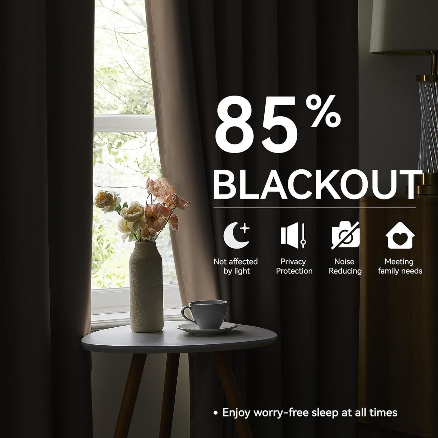 KangBang Taupe Pinch Pleated Blackout Curtains 96 Inches Long for Bedroom, Thermal Insulated Light Blocking Neutral Draperies Memory Shape Modern Decor with Adjustable Hooks,40x96 Inch,2 Panels