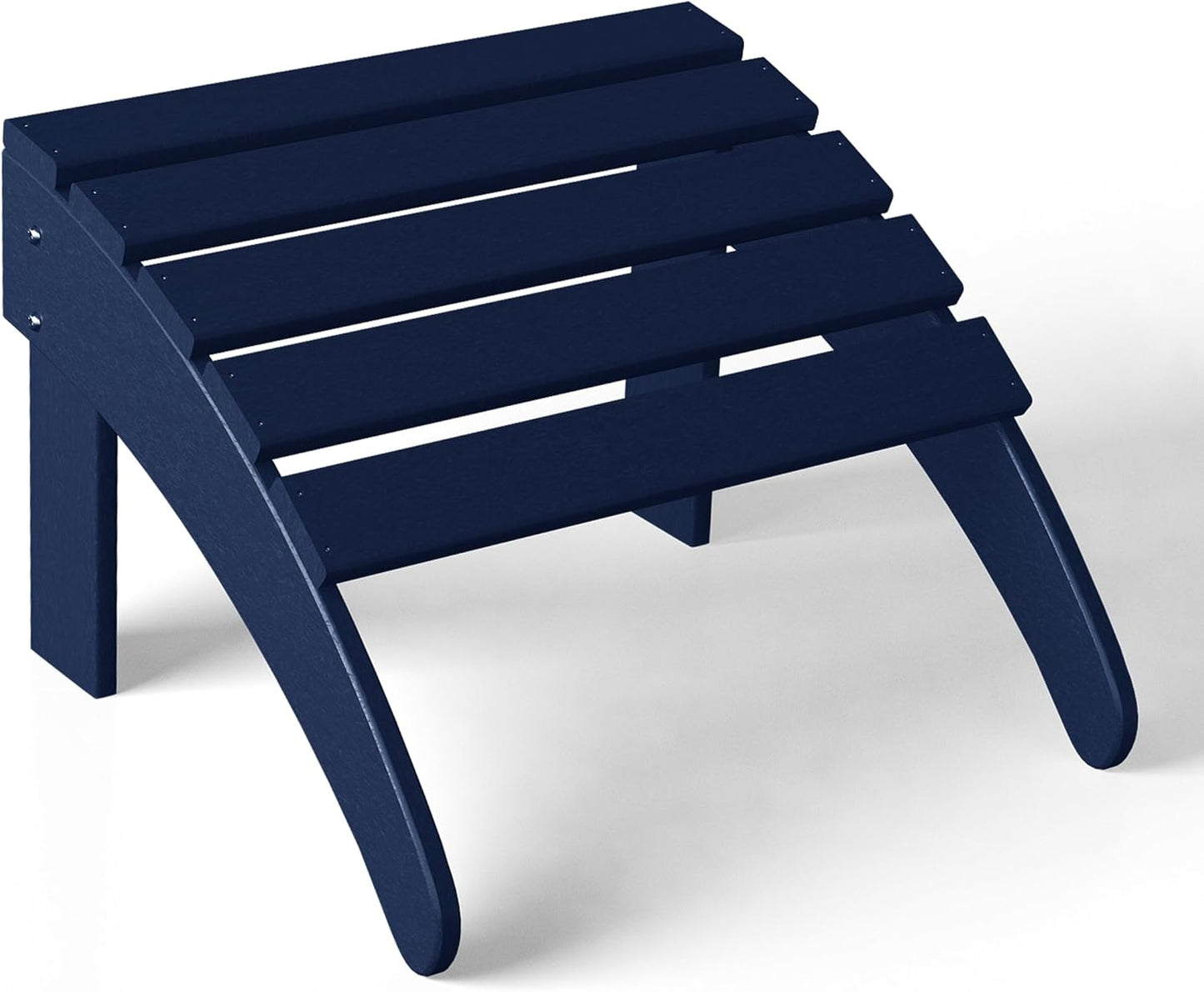 WestinTrends Outdoor Ottoman, Patio Adirondack Ottoman Foot Rest, All Weather Poly Lumber Folding Foot Stool for Adirondack Chair, Widely Used for Outside Porch Pool Lawn Backyard, Navy Blue
