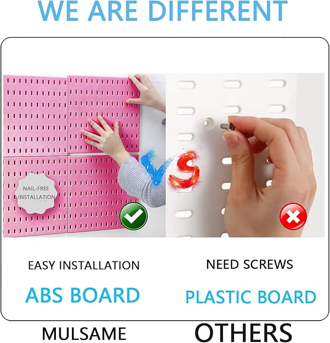 Pegboard Combination Kit, 25.2" x 25.2" Wall Mounted Storage Set with 4 Pegboards & 20 Accessories Hanging, Peg Boards Organizer