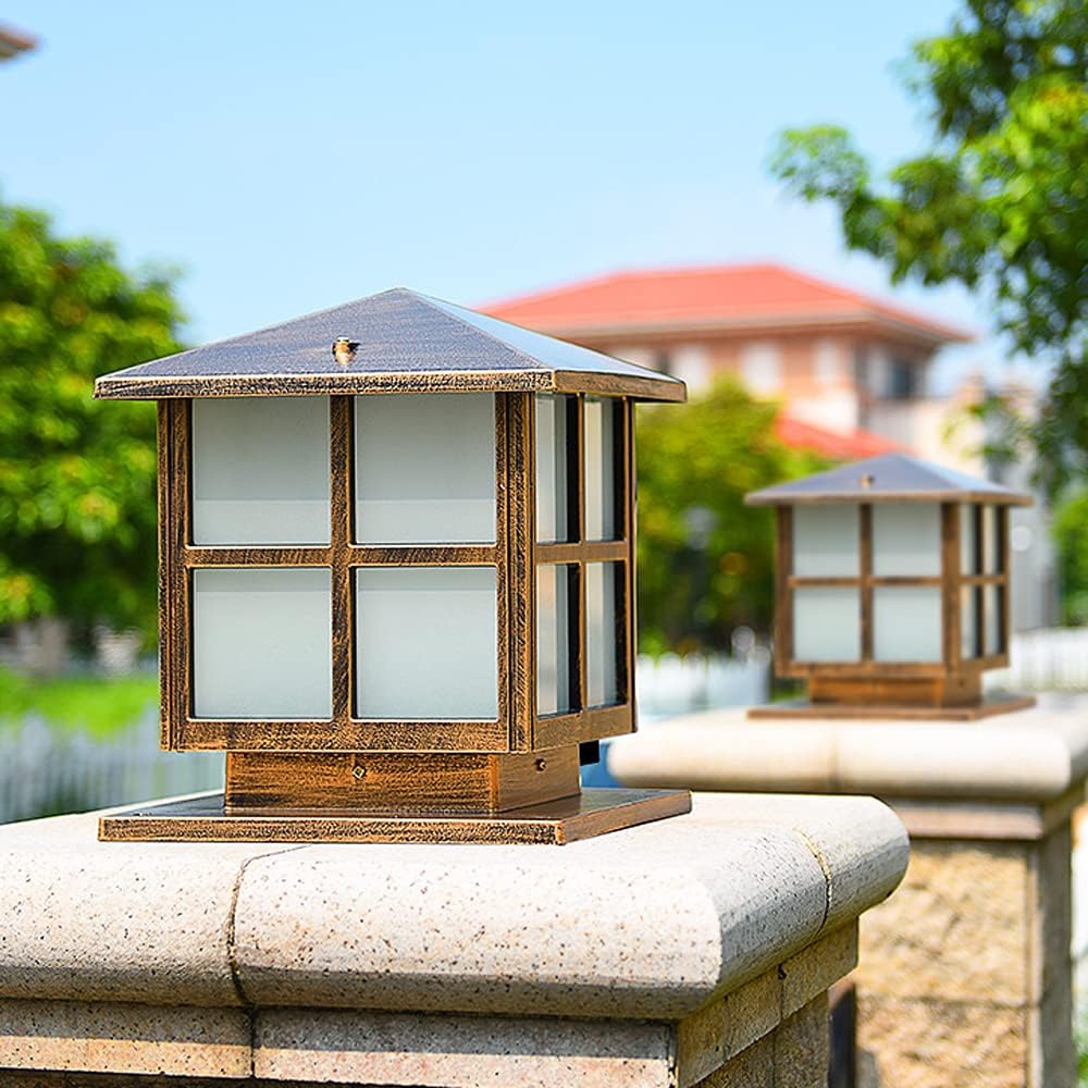 SLAWA Outdoor Post Lights Fixture, Modern Yard Entry Outdoor Column Lights with Aluminum Housing, Patio Pillar Lights Outdoor with Tempered Glass, IP65 Waterproof