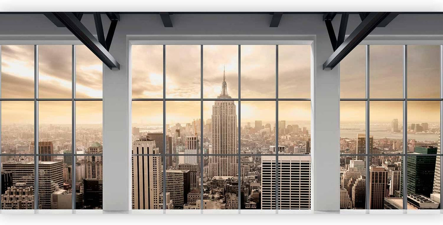 artgeist Wall Mural New York City 216x98 in - XXL Non-Woven Corner Wallpaper Fleece Angle Wall Decor Photo Print Picture Image Design Modern Window View Skyline Panorama c-A-0074-a-e