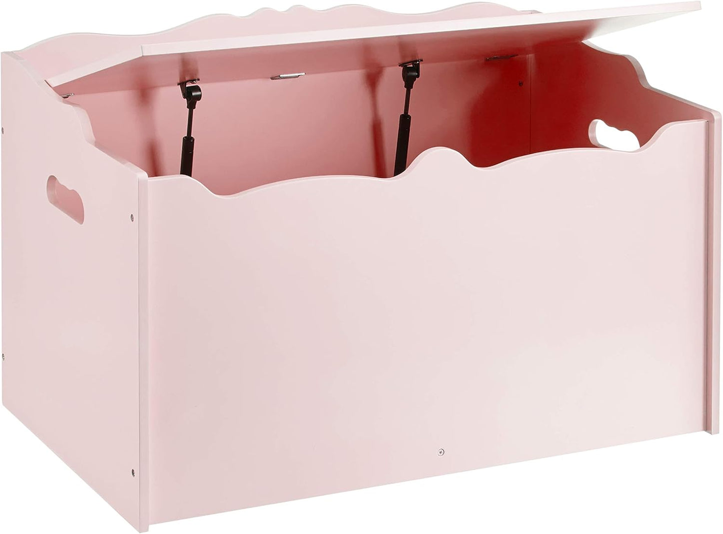 Amazon Basics Kids Toy Box, Wooden Organizer Storage Chest, Pink, 30" x 18" x 19"