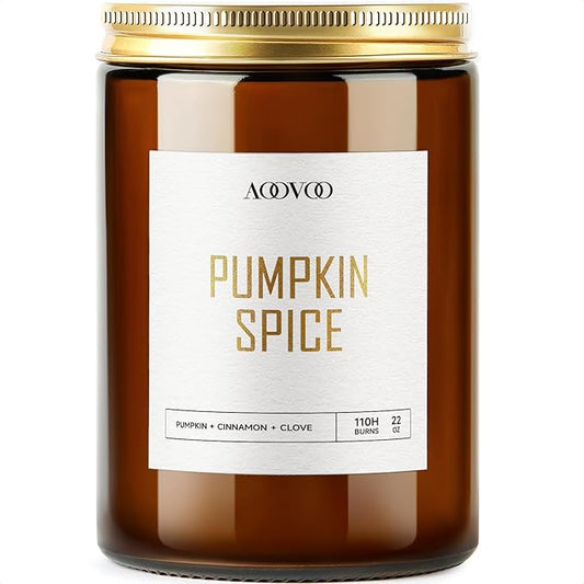 AOOVOO Pumpkin Spice Candles - 22 oz Scented Candles, Aromatherapy Candle, Soy Candle for Home Scented