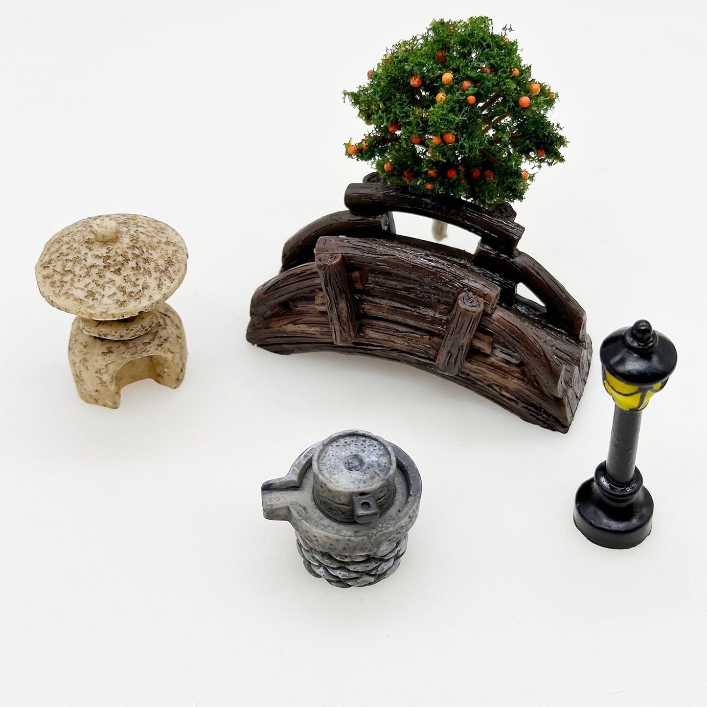 Cayway Mini Zen Sand Garden Kit - Patio Sandbox Decorations Zen Decor With White Sand, Model Trees, Mini Fences, Chairs for Home Office Desktop Decor