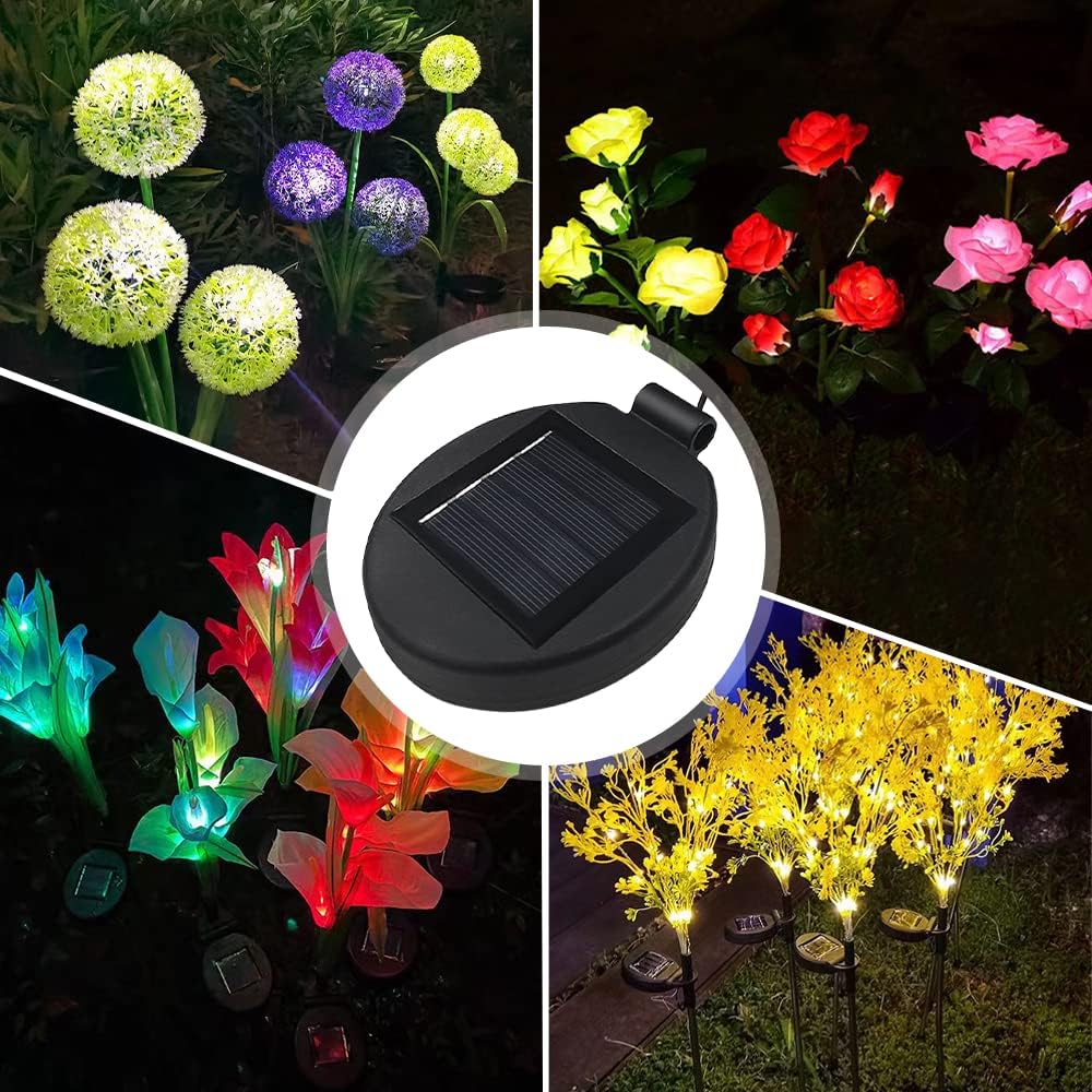 Solar Lantern Top LED Panel Lantern Lid Lights Replacement Part for Outdoor Flower DIY Solar Flower Lights Garden Patio Decor (4PCS)