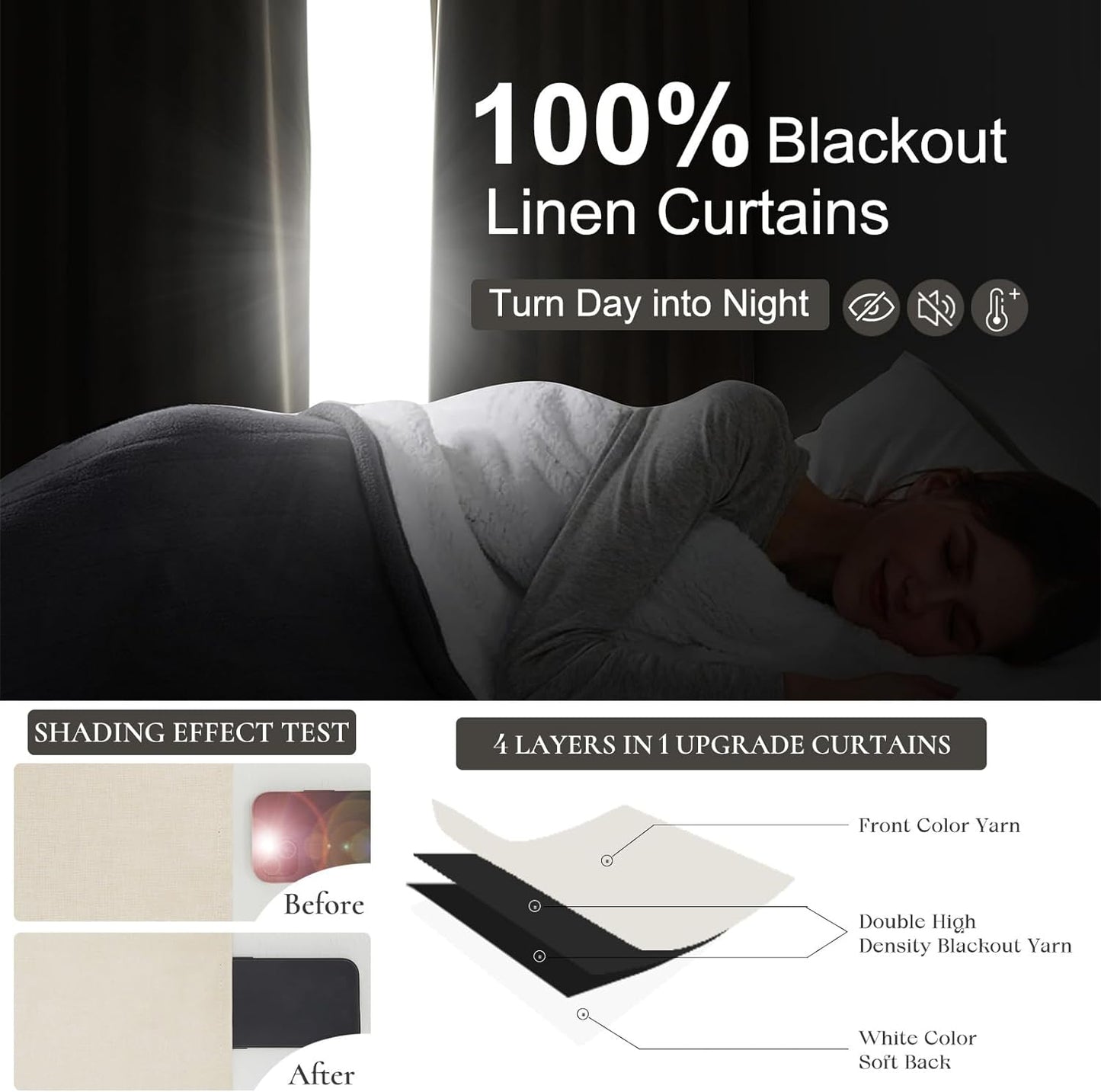 Pinch Pleated Linen Curtains with Hooks and Rings Blackout Curtains 102 Inches Long Custom 8-1/2ft Tall Privacy Window Treatments Beige Wheat Oatmeal Aesthetic Drapes for Bedroom 2 Panels Burg