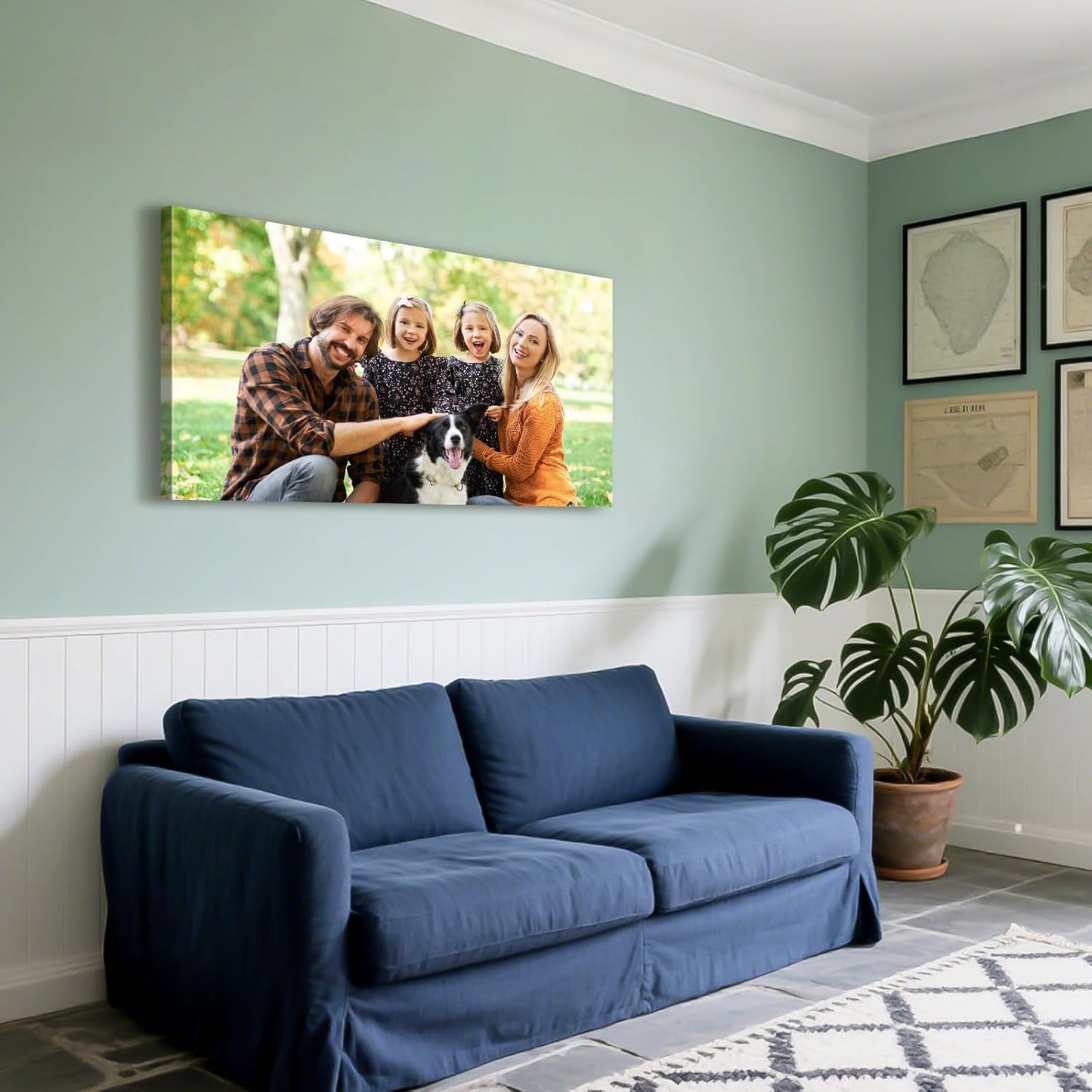 Custom Canvas Prints with Your Photos - Personalized Pictures Print, Customized Photo Gifts, Wall Art Poster Canvas Printing for Wedding, Family, Baby, Pets, Home Office Decor, Wrapped Frame 40x24