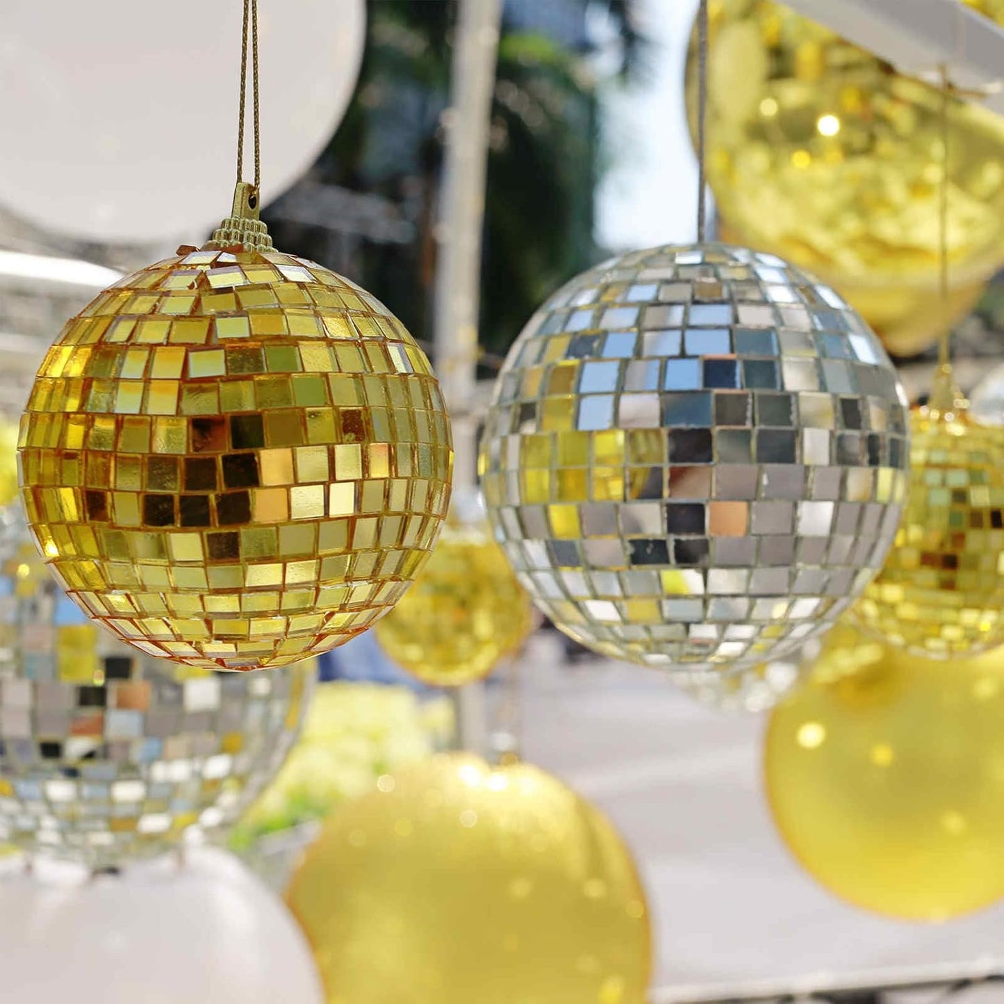 HARFINGTON 10 Sheet 4800 Pieces Self Adhesive Mirror Mosaic Tiles 5x5mm Small Square Mirror Tiles Sticker Disco Ball Stickers Mini Glass Tiles for DIY Craft Party Home Decoration, Silver