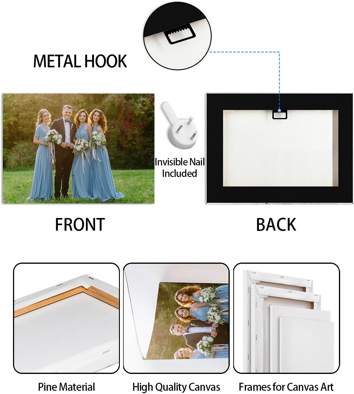 AbcCustomize Canvas Prints with Your Photos，Custom Canvas Wall Art for Bedroom, Living Room, Farmhouse Decor，Personalized Gifts Canvas Prints for Family，Friend，Lover，Pet