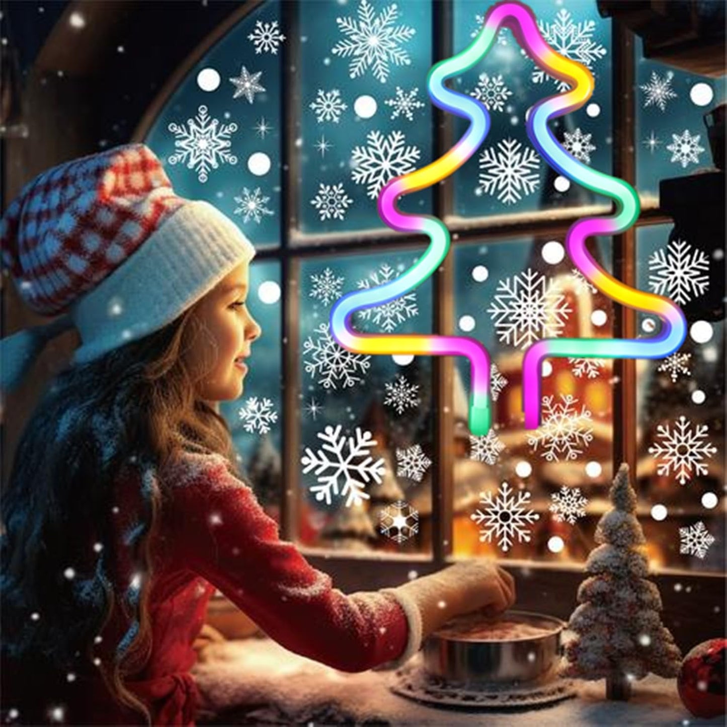 Christmas Tree Neon Light Signs for Bedroom Bedside Dorm Wall Decor,Neon Light up Christmas Decor LED Night Lights Table Ornaments Gifts for Kids Friends Christmas Party,Battery Powered or USB Powered