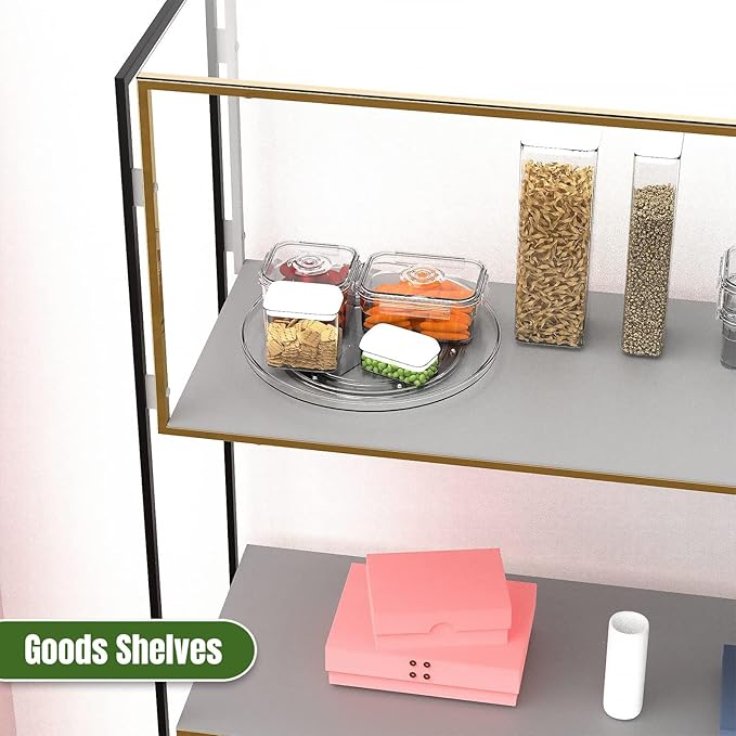 URALFA Lazy Susan Organizer for Cabinet 2 Pack, 10.6" Clear Lazy Susan Turntable Rotating Organizer, Plastic Organization and Storage Spinning Spice Rack for Kitchen, Bathroom, Pantry, Fridge, Table