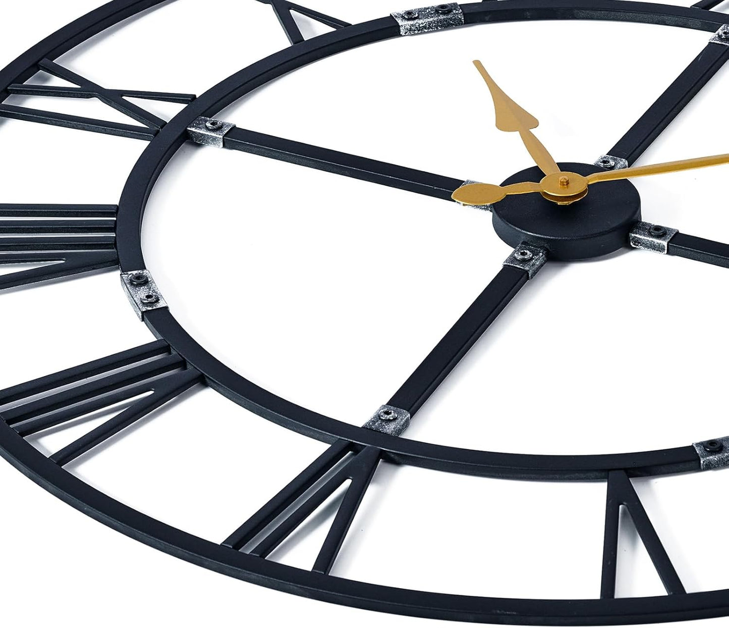 Large Wall Clock for Living Room Decor – 32 Inch Silent Non-Ticking Modern Farmhouse Wall Clock, Oversized Decorative Metal Roman Numeral Clock