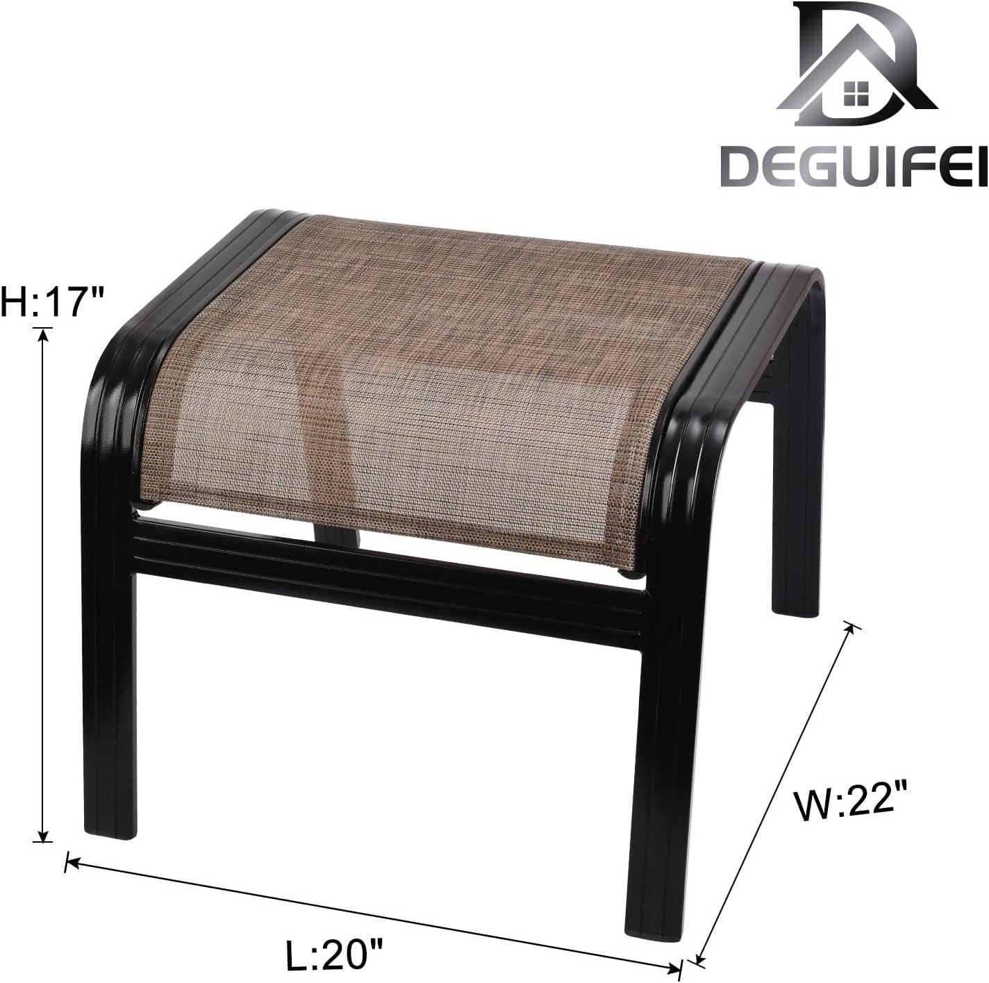 Patio Ottoman Outdoor Footstools Assembled Aluminum Footrest Small Seat for Balcony,Backyard 2 Pack Brown