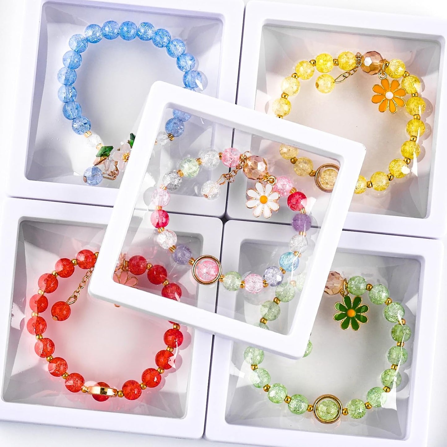 XSEINO About 7200PCS 6mm Glass Beads Bracelet Making Kit,144 Assorted Colors Crystal Glass Beads for Bracelet and Jewelry Making and DIY Crafts,Friendship Gifts,to Give to Friends, Family