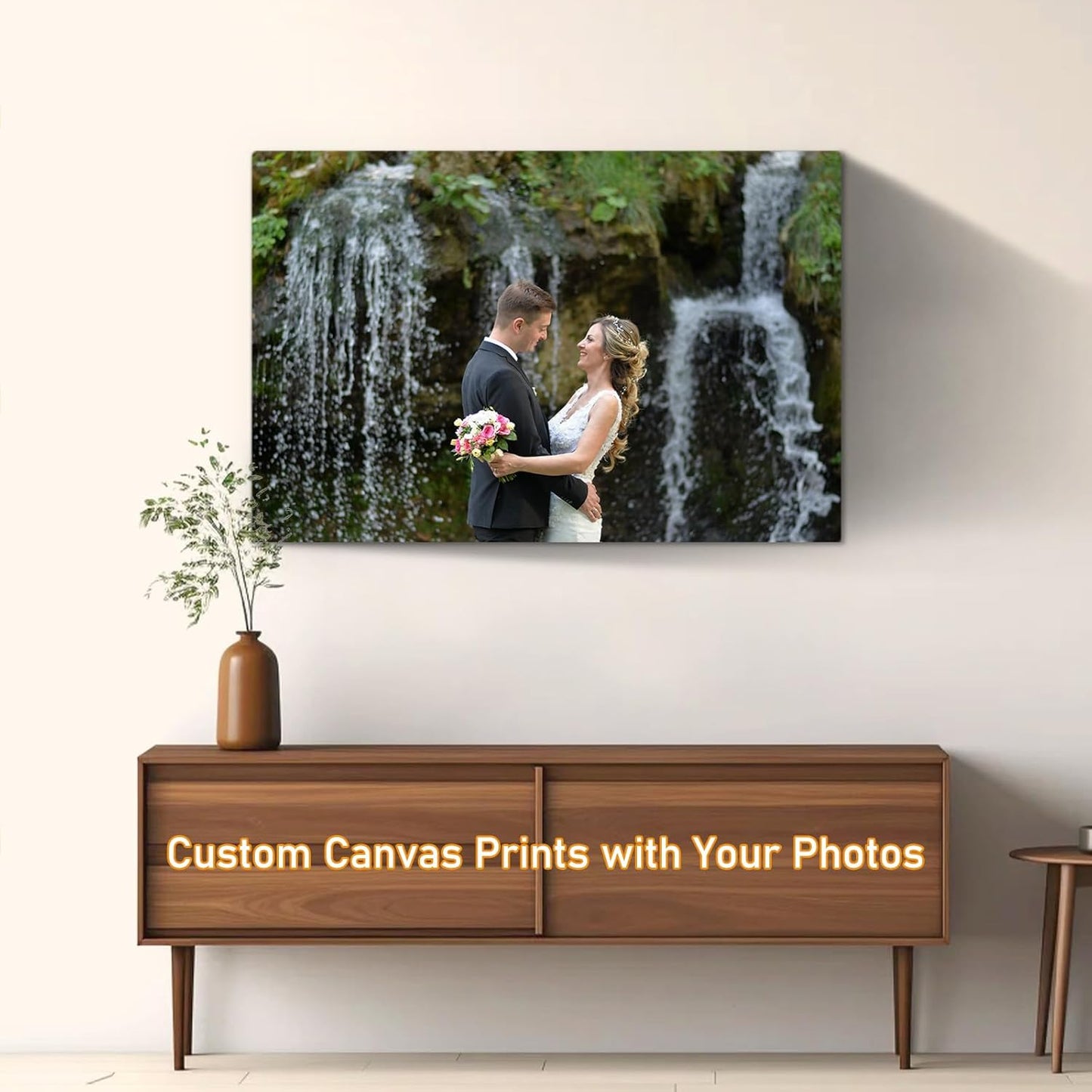 xzartdiy Custom Canvas Prints with Your Photos - Personalized Picture Print Customized Gifts for Family Home Office Wall Art Decor, Wrapped Canvas 24x16inch