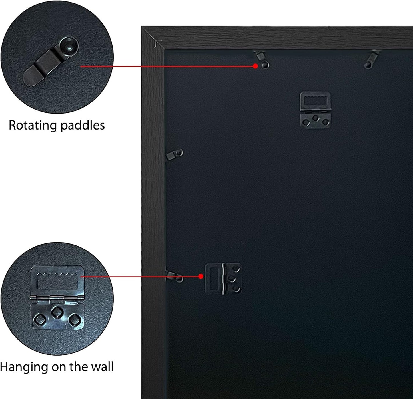 VCK 18x24 Poster Frames 3 Pack Black MDF Wood and Polished Plexiglass Frame,Display Pictures in Horizontal and Vertical