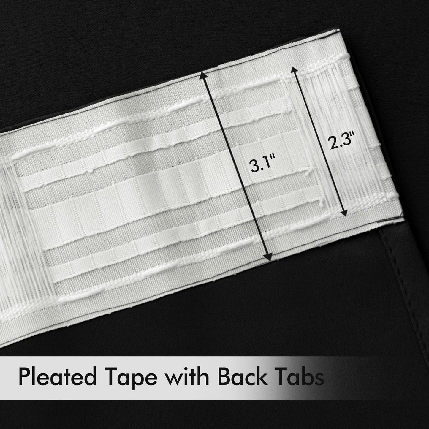 MIULEE Black Back Tab Blackout Curtains 63 Inches Long 2 Panels Set for Living Room Bedroom Privacy, Halloween Rod Pocket/Pinch Pleat Thermal Insulated Room Darkening Pleated Light Blocking Drapes