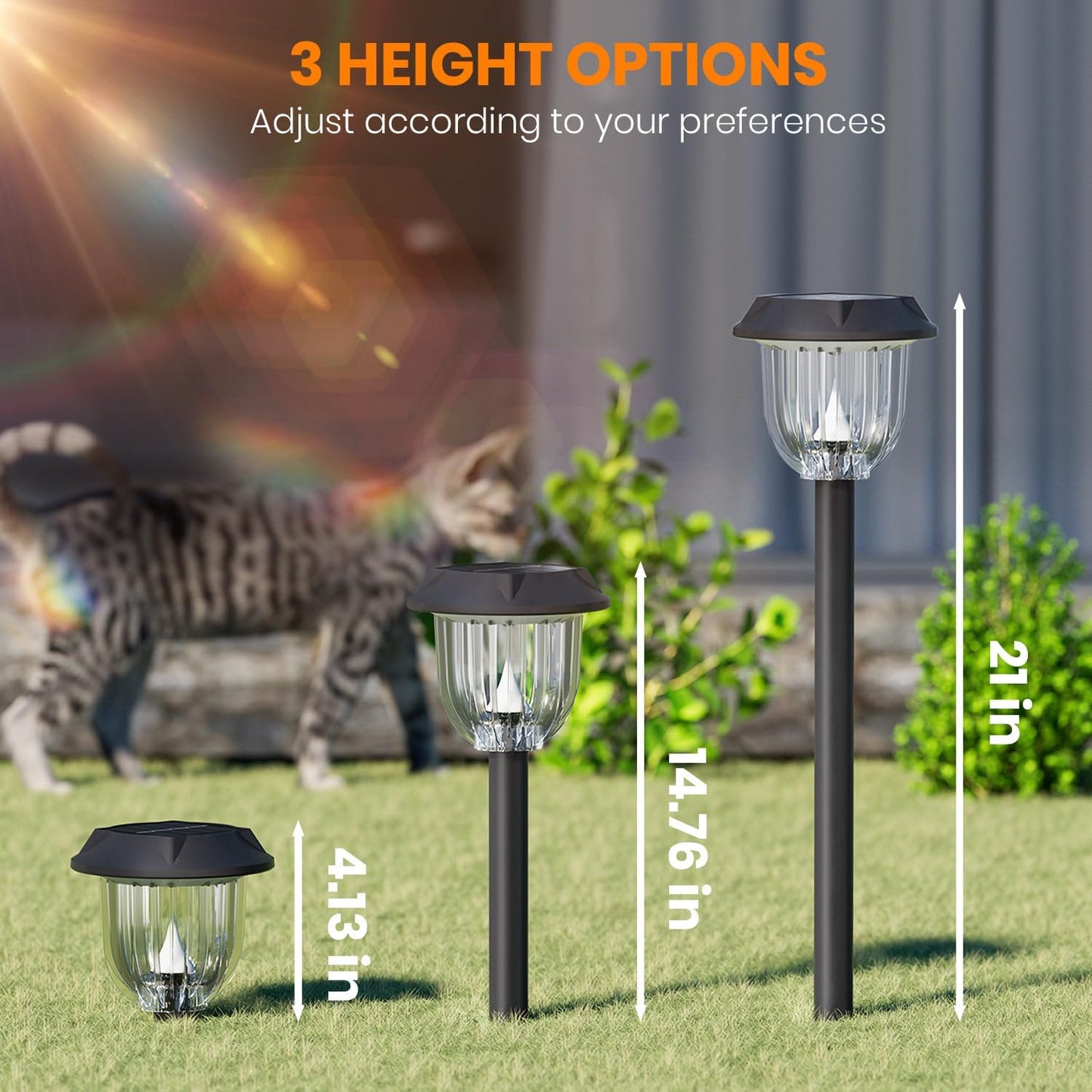 AOSEA Bright 10 Pack Solar Lights Outdoor IP65 Waterproof,LED Solar Lights for Outside,Landscape Lighting,Garden Decorative for Yard,Patio,Landscape,Pathway,Sidewalk,Driveway,Lawn (Warm)