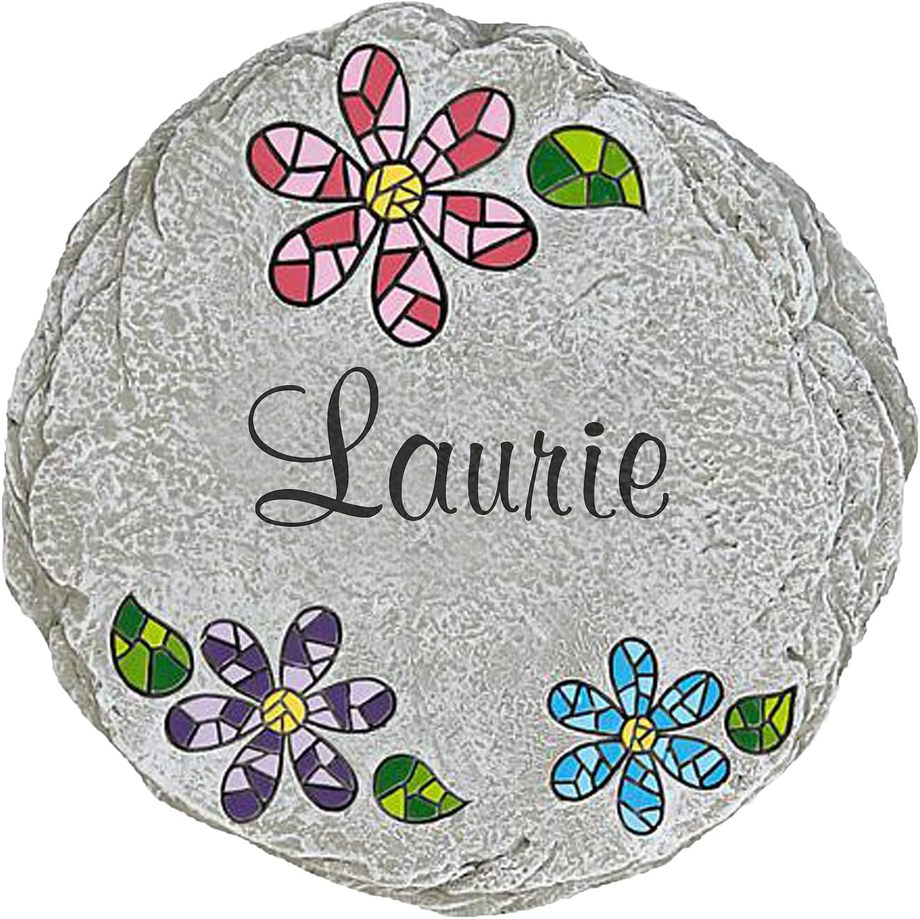 Let's Make Memories Personalized Mosaic Garden Stone - for Grandma, Mom – Small Stone - Personalize Message