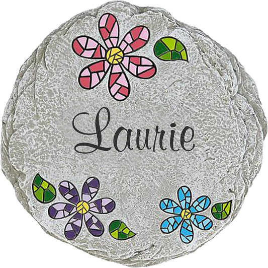 Let's Make Memories Personalized Mosaic Garden Stone - for Grandma, Mom – Small Stone - Personalize Message