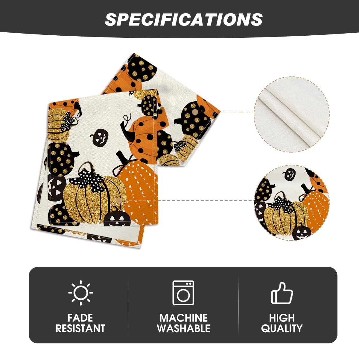 Artoid Mode Halloween Jack-O-Lantern Pumpkin Table Runner, Holiday Kitchen Dining Table Decoration for Indoor Outdoor Home Party Decor 13 x 108 Inch