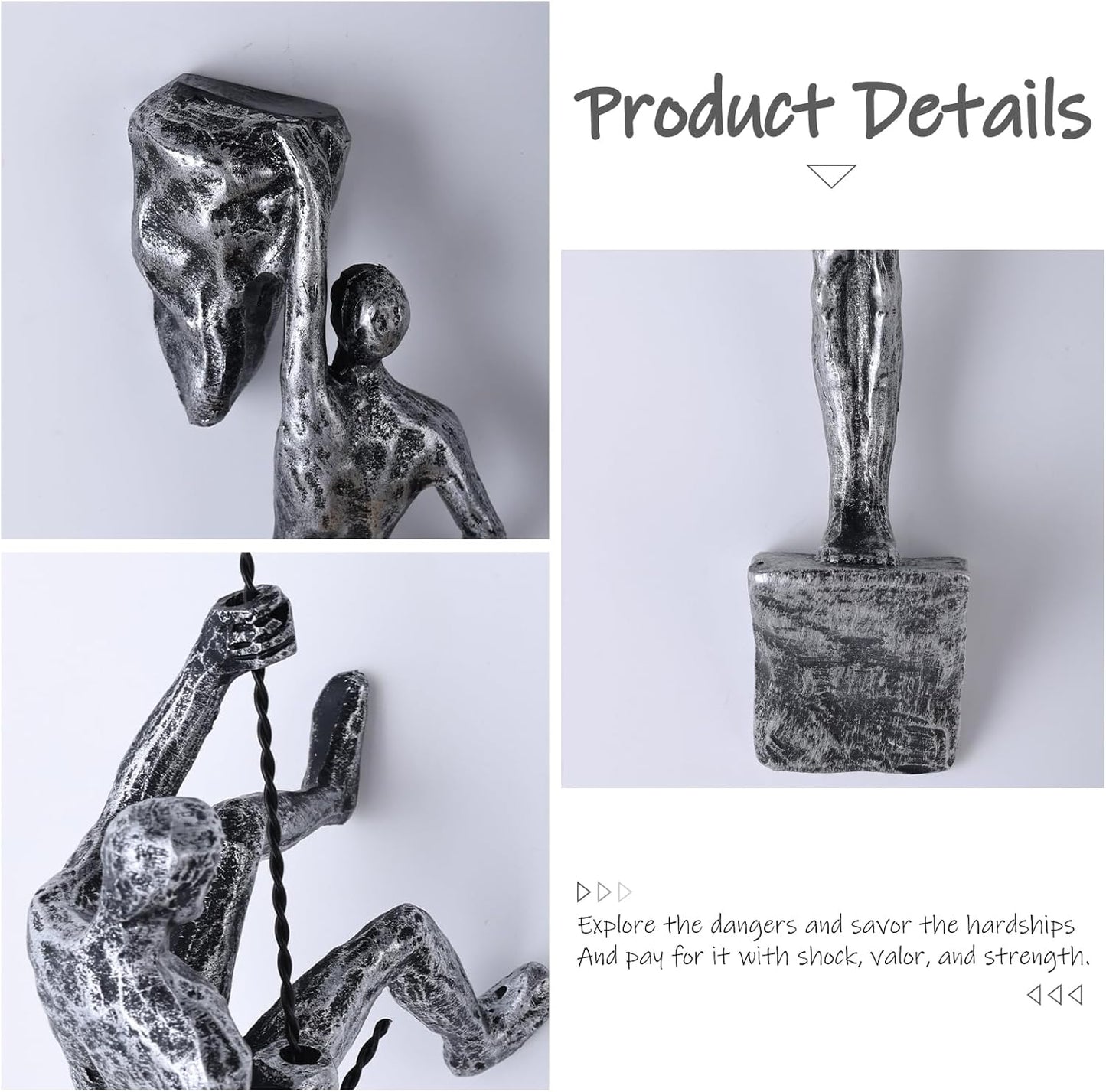 Set of 6 Climbing Men Wall Art Decor Sculpture,Nordic Modern Simplicity Decorative Wall Art, Climbing Man Sculptures,Home & Office Climber Gifts