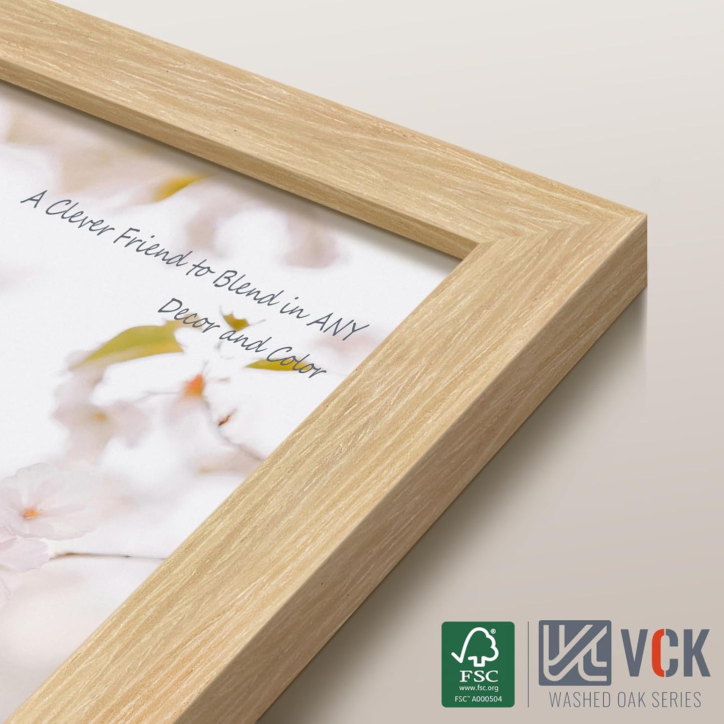 VCK 20x28 Picture Frame Set of 3 - Oak, Natural Solid Wood Poster Frames, Wall Mounting Hanging