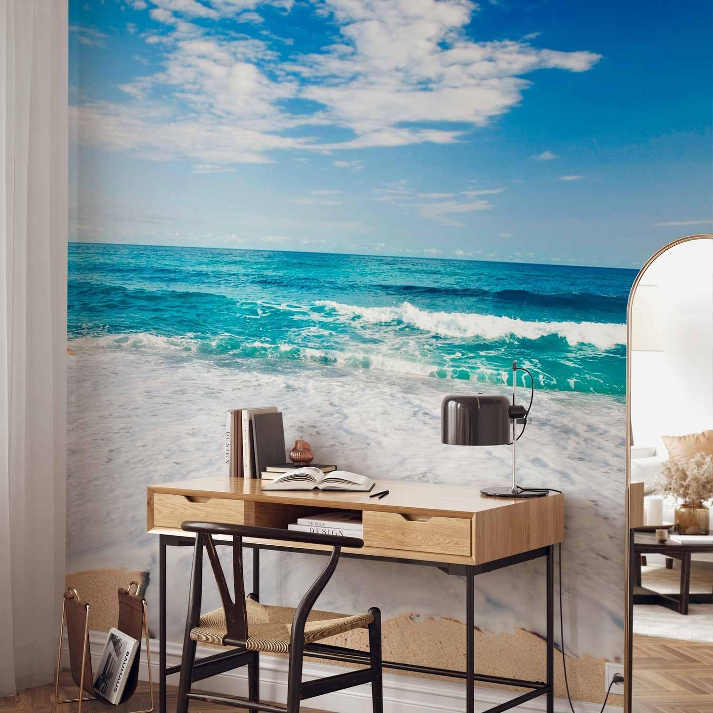 artgeist Wall Mural Beach 216x98 in - XXL Non-Woven Corner Wallpaper Fleece Angle Wall Decor Photo Print Picture Image Design Modern Nature Sea Landscape c-B-0035-a-b